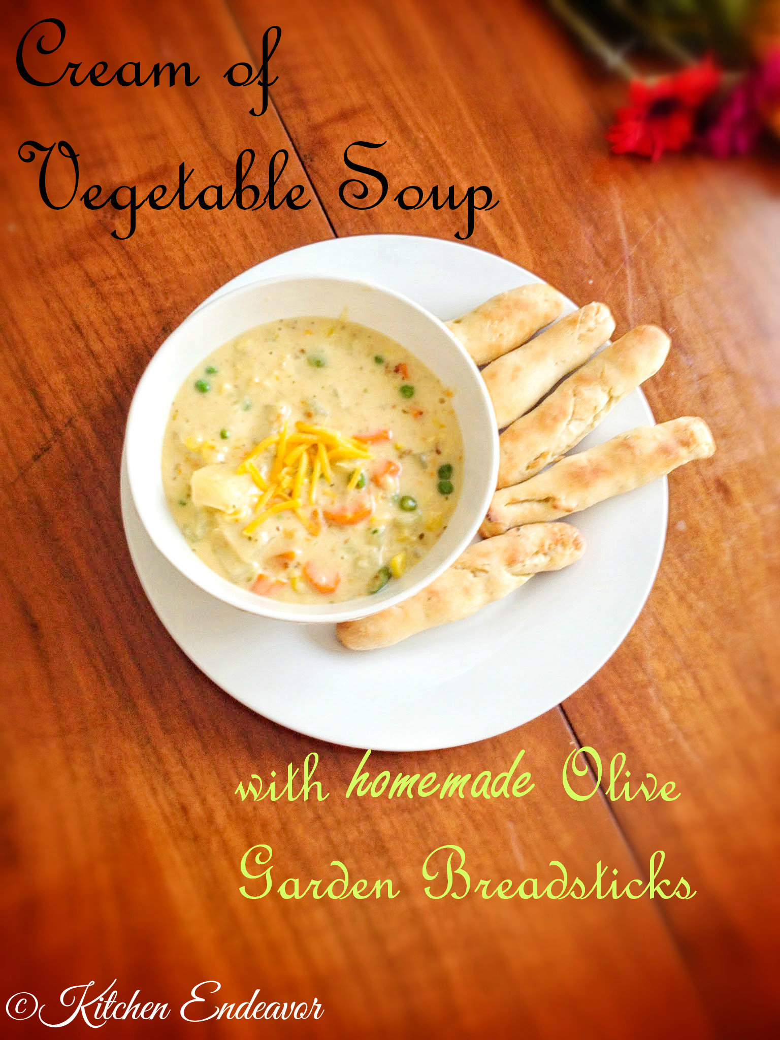 Cream Of Vegetable Soup With Olive Garden Bread Sticks Kitchen